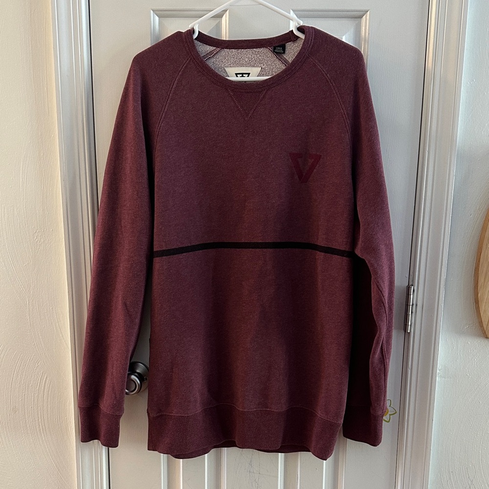 VISSLA Men's Maroon Crewneck Sweater